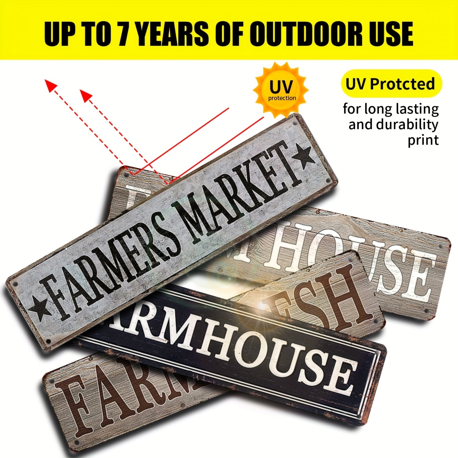 1pc Farm Fresh Retro Metal Sign - Unique Decorative Wall Art Signage for Primitive Farmhouse Kitchen Home Decor - 4x16/10cm*40cm, Versatile Room Decor for Kitchen, Room, Bar, Garage, Embracing Rustic, Retro, Vintage Style
