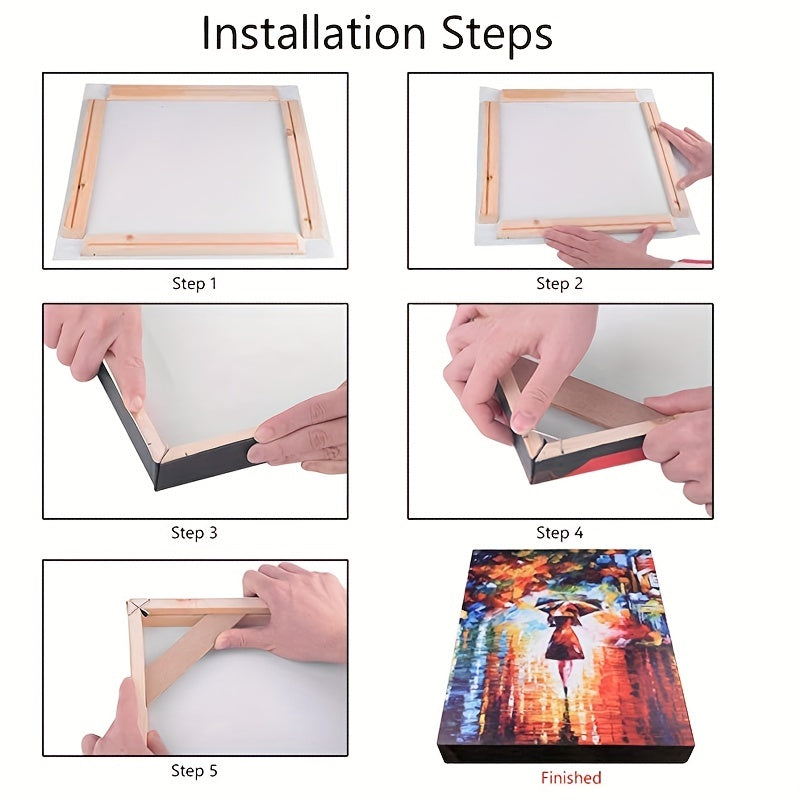 1 set Easy-to-Use DIY Wood Canvas Stretcher Frame Kit for Gallery Wrap Oil Paintings - Perfect for Wall Art Decor
