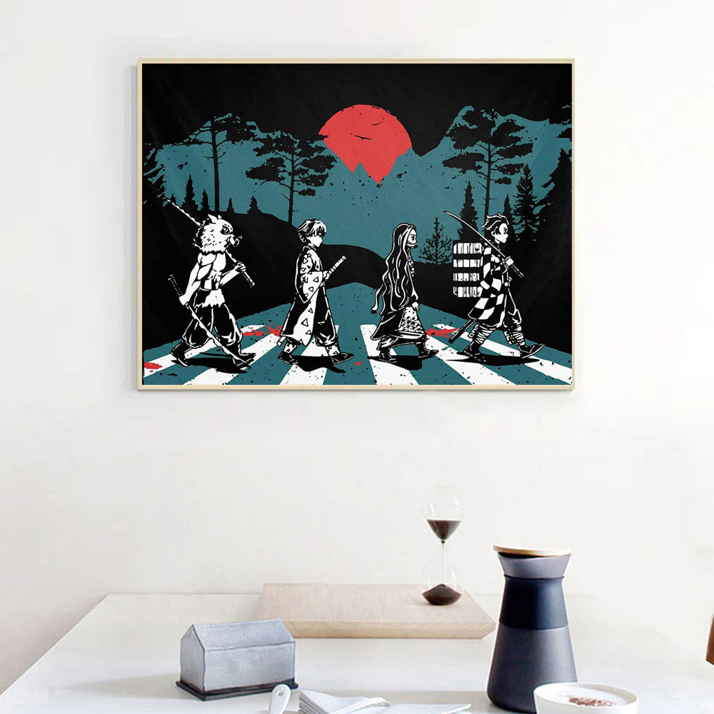 1 Piece Demon Slayer Anime Wall Art - High-Quality Canvas Print Painting, Unframed Poster, Perfect Decor for Japanese Anime Fans, Unique Gift Idea for Manga Enthusiasts