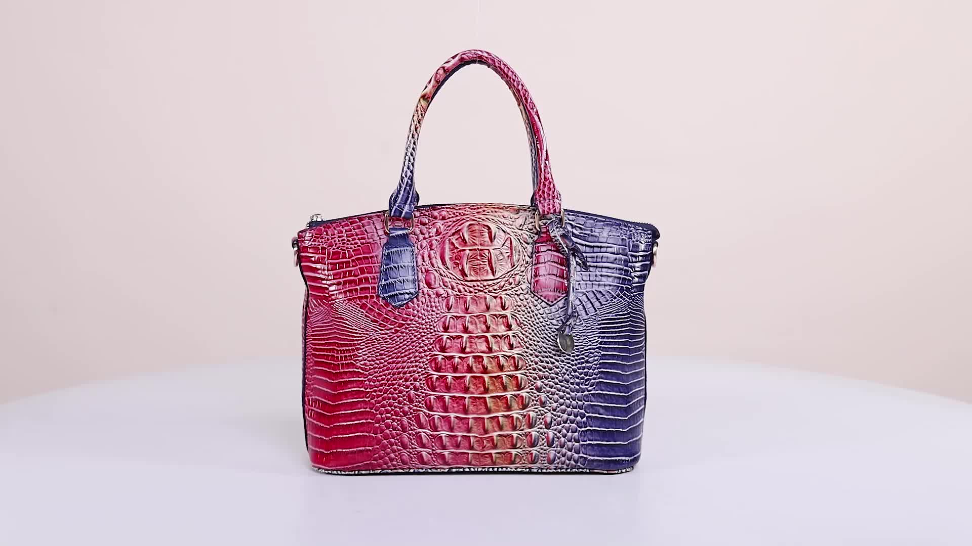 Fashion-Forward Crocodile Pattern Tote Bag - Double Handle Work Purse with Secure Zipper Closure - Perfect for Stylish, Professional Women - A Trendy Daily Accessory