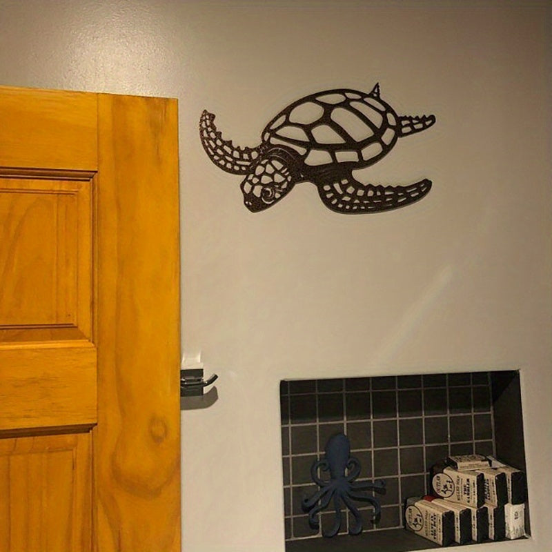 Les fabricants fournissent une station indépendante transfrontalière Art mural doré Tortue de mer Artisanat en métal doré Décorations de salon d'intérieur