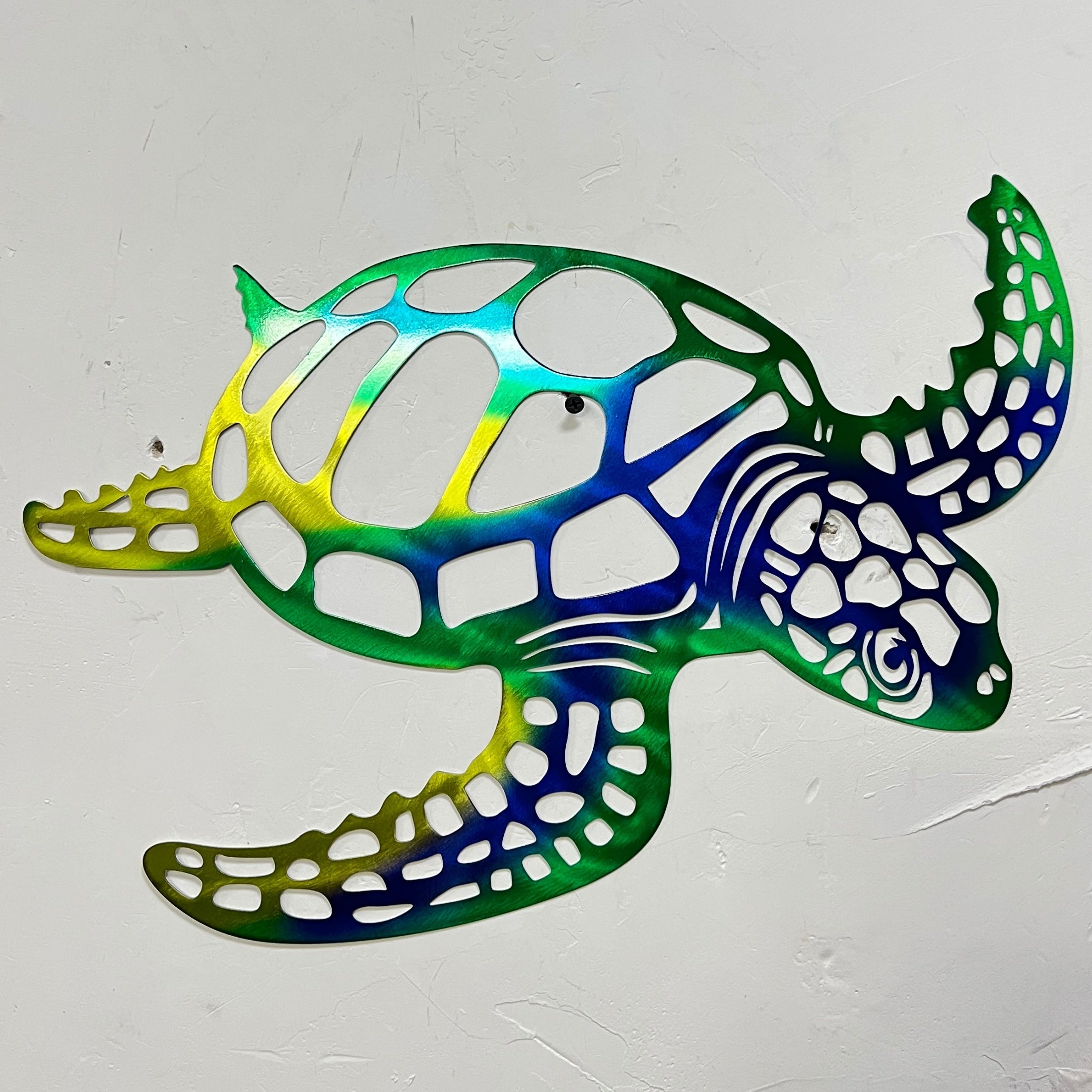 Les fabricants fournissent une station indépendante transfrontalière Art mural doré Tortue de mer Artisanat en métal doré Décorations de salon d'intérieur
