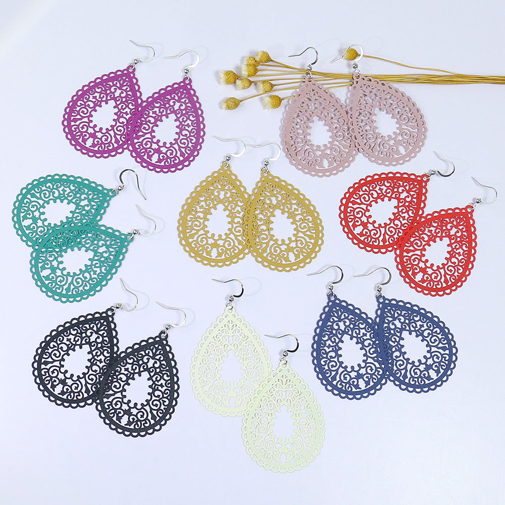 Enchanting Bohemian Dangle Earrings - Vibrant Waterdrop Shapes in Multicolor - Eye-Catching Party Fashion Ornaments for Women