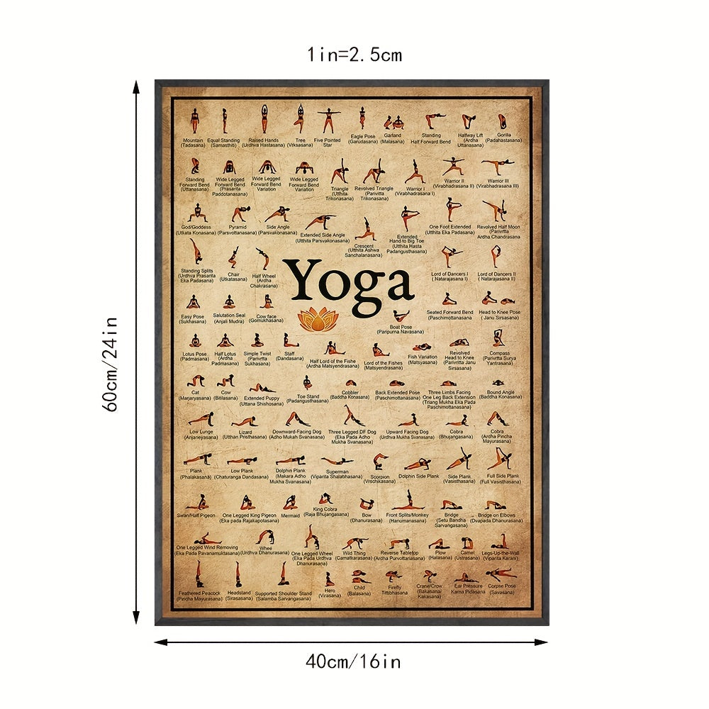 Affiche de postures de yoga - 1 pièce - Exercices à domicile - Salle de sport - Ashtanga - Décoration murale pour salon