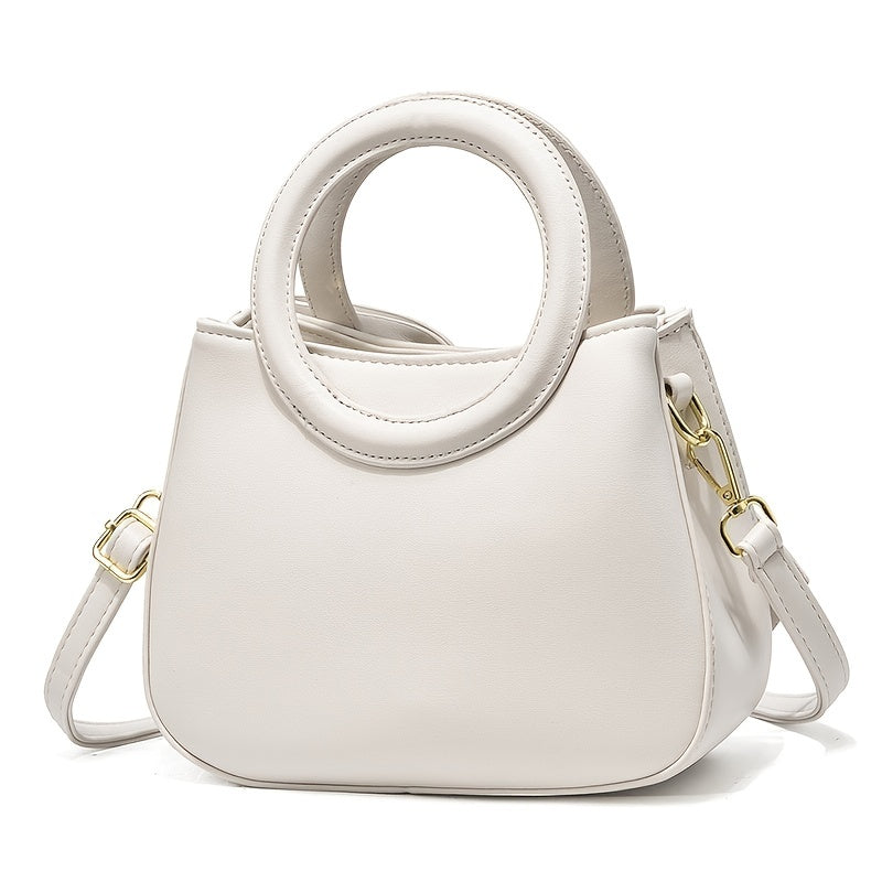 Chic Bow Accent Handbag - Durable Faux Leather, Dual Handle & Crossbody - Stylish Womens Purse for Everyday Fashion