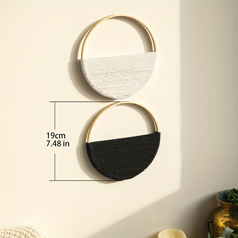 [Circle Wall Art Set Minimalist] Modern Macrame Boho Wall Decor: Circle Wall Art Set For A Minimalist Abstract Look Easter Gift