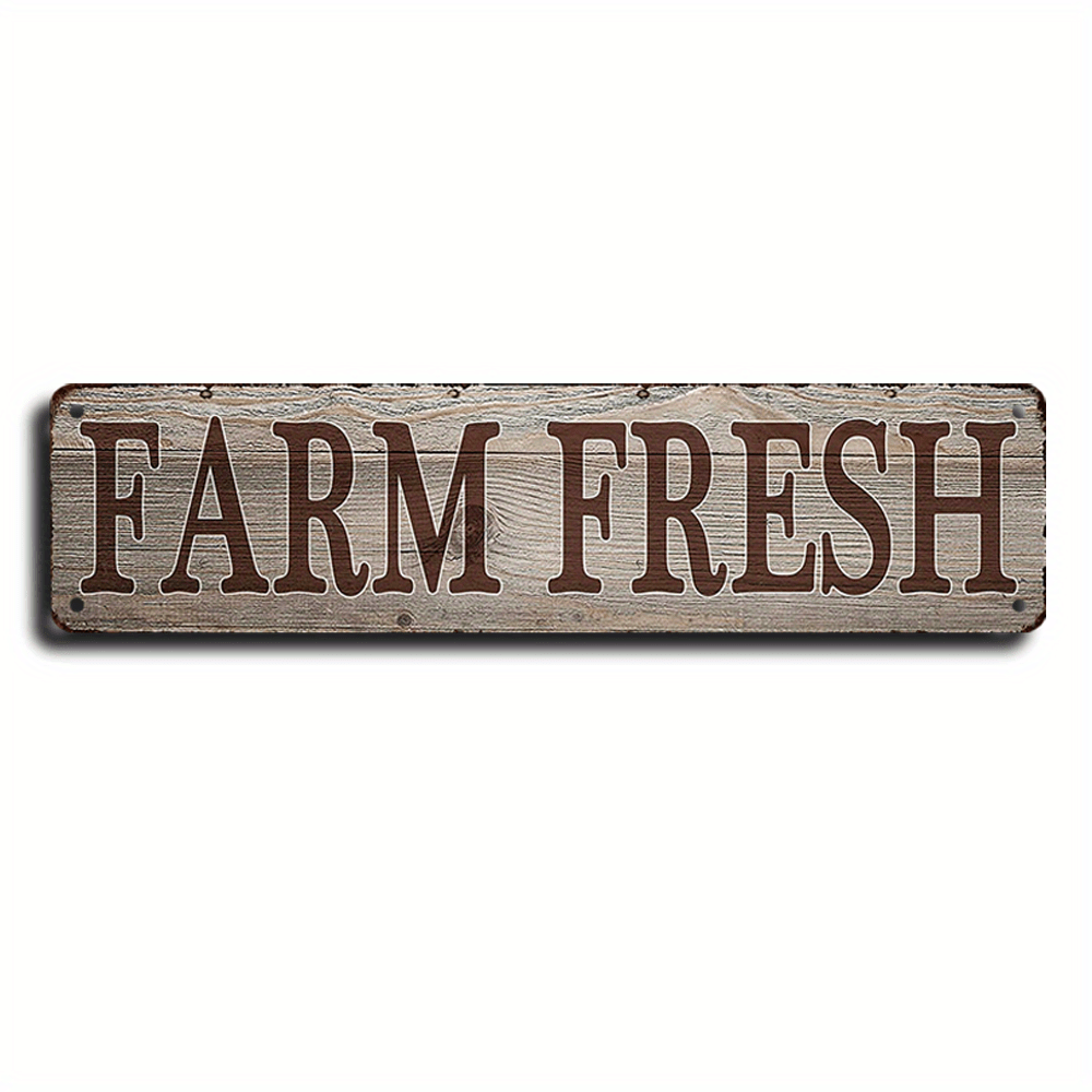 1pc Farm Fresh Retro Metal Sign - Unique Decorative Wall Art Signage for Primitive Farmhouse Kitchen Home Decor - 4x16/10cm*40cm, Versatile Room Decor for Kitchen, Room, Bar, Garage, Embracing Rustic, Retro, Vintage Style