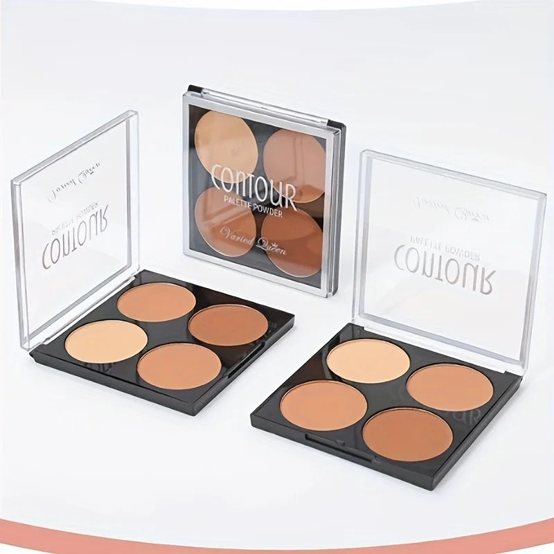 4 Color Matte Contouring Powderc,fine powder, matte transparent, plate foundation, waterproof lasting easy to apply makeup,