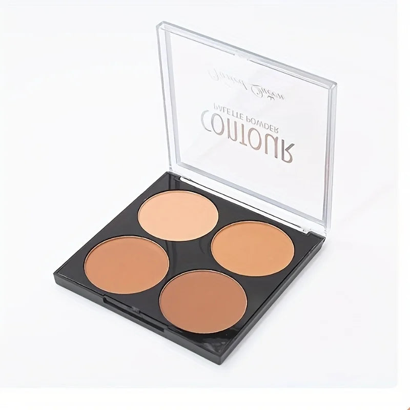 4 Color Matte Contouring Powderc,fine powder, matte transparent, plate foundation, waterproof lasting easy to apply makeup,