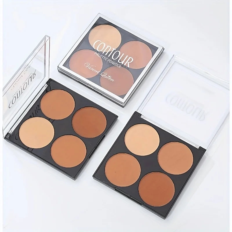 4 Color Matte Contouring Powderc,fine powder, matte transparent, plate foundation, waterproof lasting easy to apply makeup,