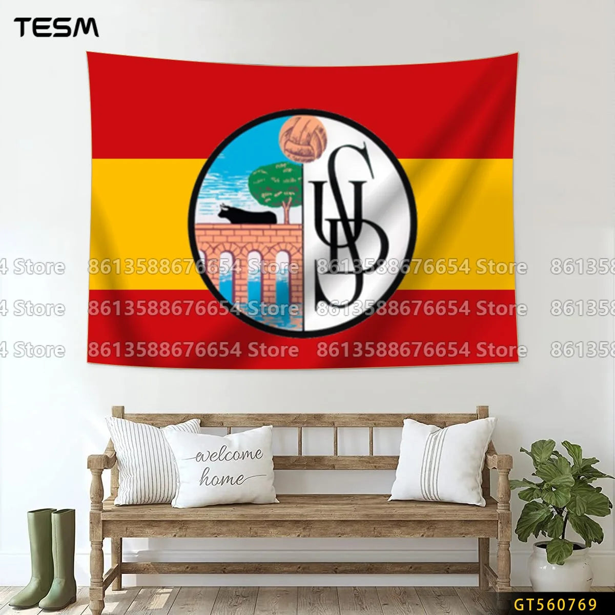 Décoration murale en tissu, tapisserie murale, décoration de salon, chambre à coucher, cuisine, dortoir, motif imprimé en 3D multi-drapeaux