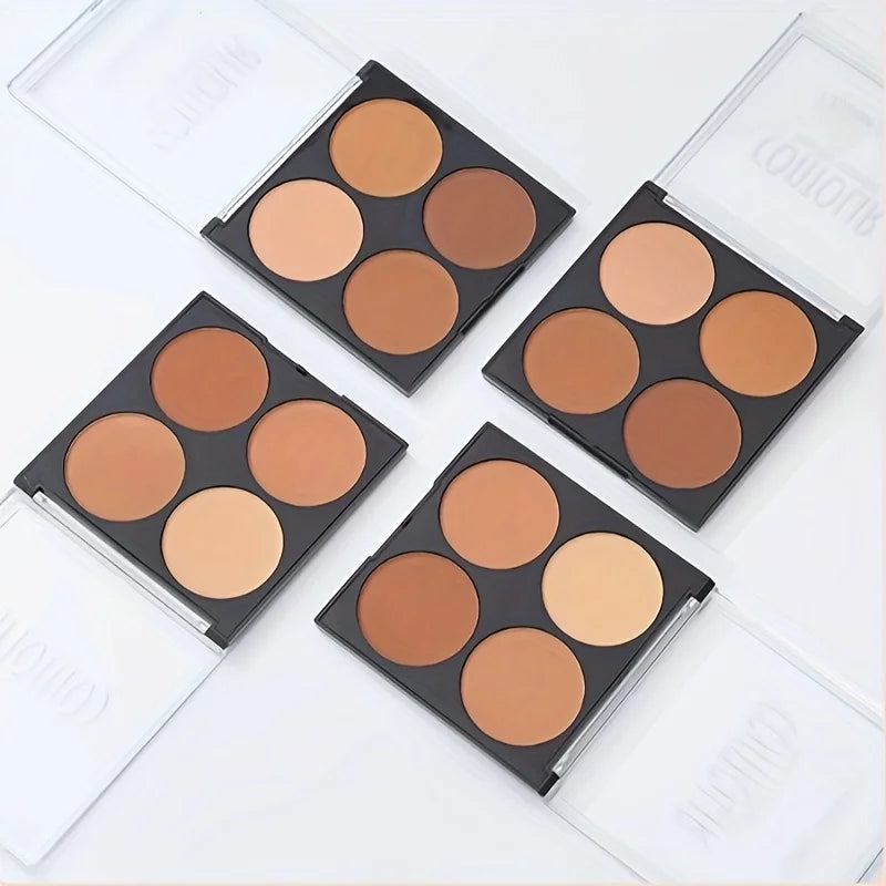 4 Color Matte Contouring Powderc,fine powder, matte transparent, plate foundation, waterproof lasting easy to apply makeup,