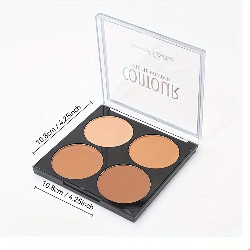 4 Color Matte Contouring Powderc,fine powder, matte transparent, plate foundation, waterproof lasting easy to apply makeup,