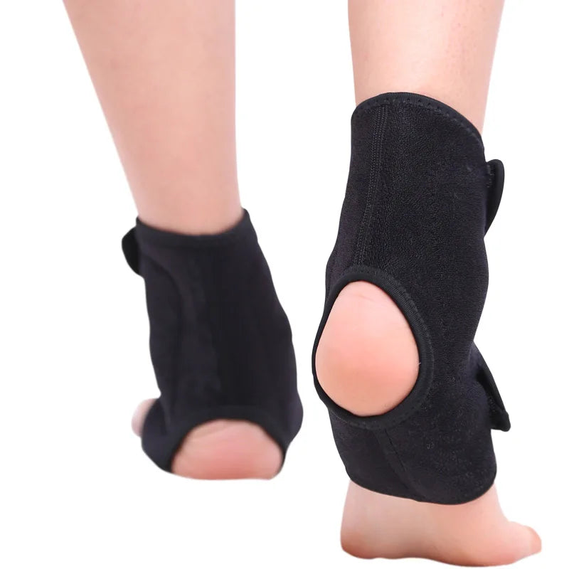 1 paire de ceintures de soutien pour chevilles, thérapie magnétique infrarouge lointain, auto-chauffantes en tourmaline, masseur de talon, soins de santé des pieds