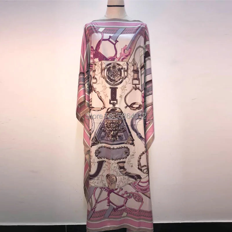 Les blogueurs de mode africains recommandent des robes maxi en soie imprimées populaires, des robes longues en caftan bohème amples pour la plage et l'été pour femmes