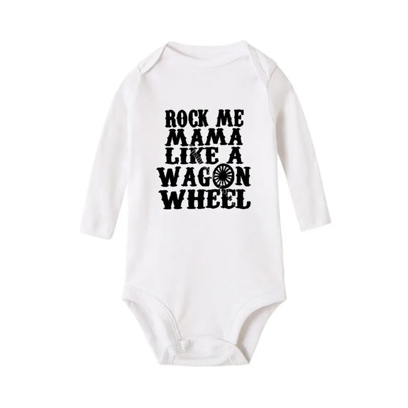Born To Rock Newborn Baby Long Sleeve Cotton Baby Bodysuit Cute Baby Boy Clothes Jumpsuit Infant Outfit Baby Body Rock Outfits