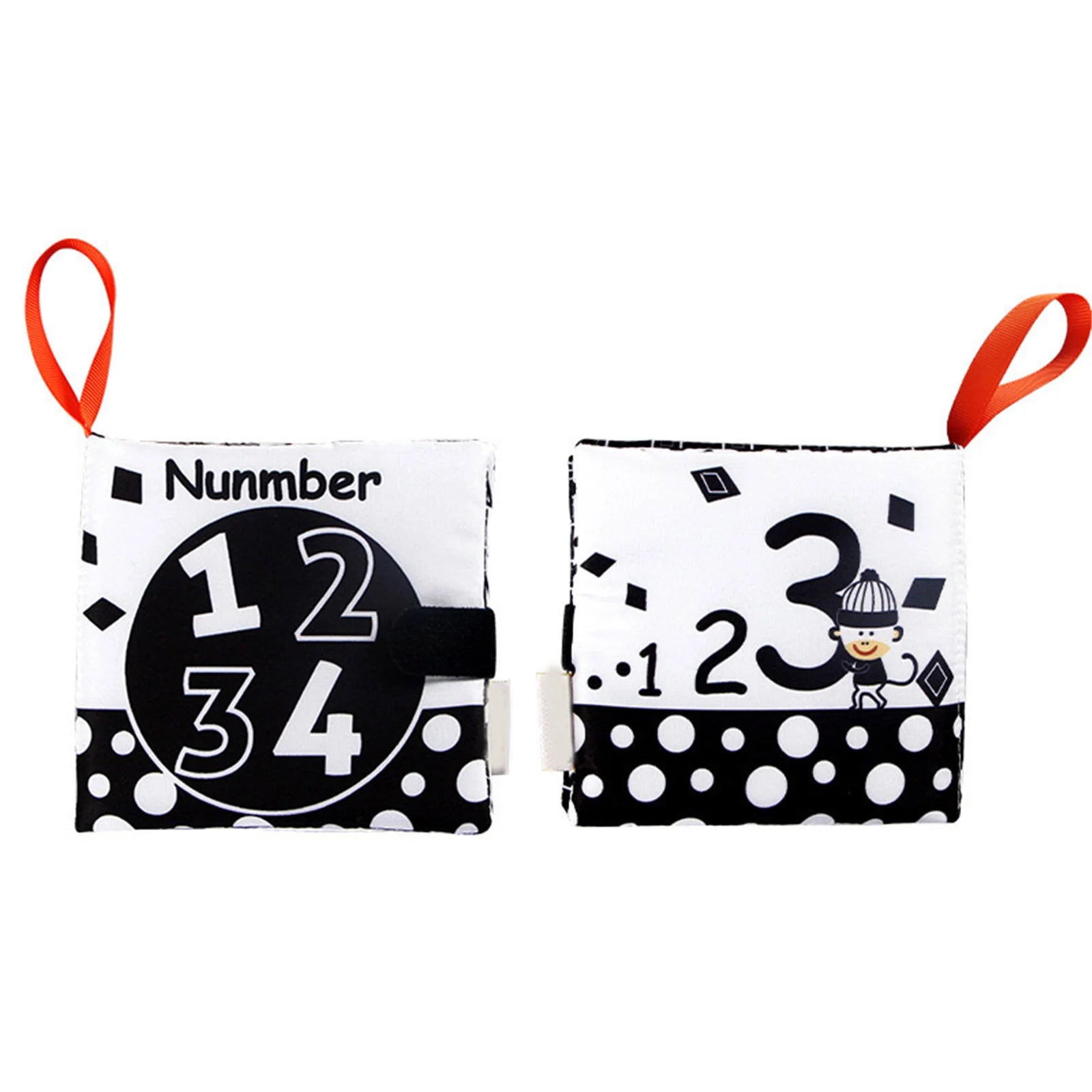 Newborn Soft Cloth Books Black and White Book Books 0-36 Months Early Learning Educational Toys