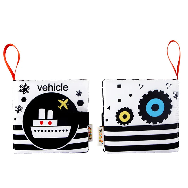 Newborn Soft Cloth Books Black and White Book Books 0-36 Months Early Learning Educational Toys