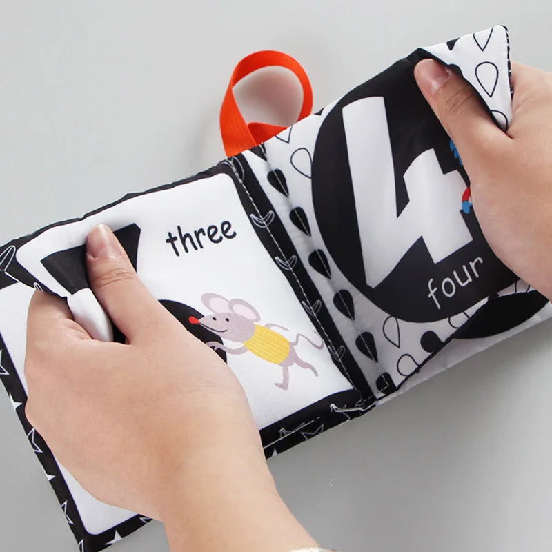 Newborn Soft Cloth Books Black and White Book Books 0-36 Months Early Learning Educational Toys