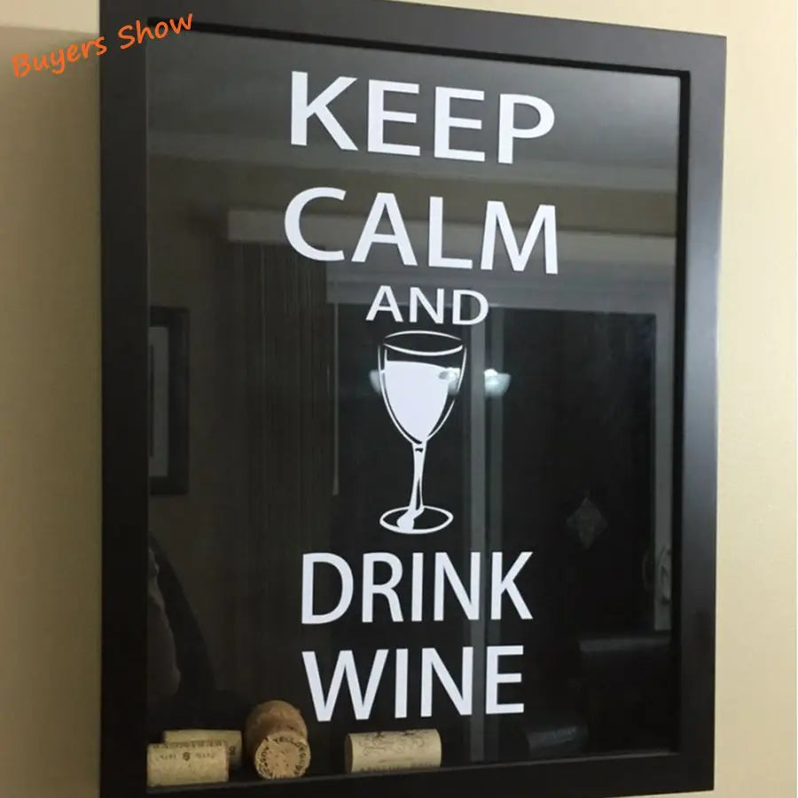 Autocollants muraux pour bar à vin - Restez calme et buvez du vin - Décoration murale amusante pour bar et pub
