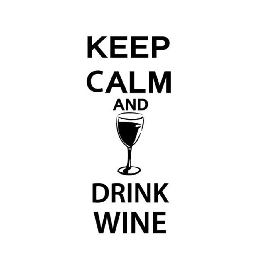 Autocollants muraux pour bar à vin - Restez calme et buvez du vin - Décoration murale amusante pour bar et pub
