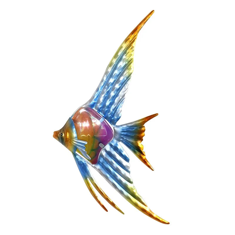 Décoration murale de poisson-ange pour jardin, décoration extérieure, miniatures de jardin, statues et sculptures
