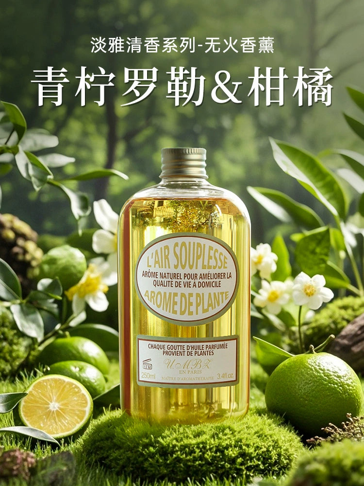 Aromatherapy Replenisher Essential Oil Car Fragrance Water Fire-Free Lime Basil Citrus Lemon Large Bottle Indoor Lasting For Home