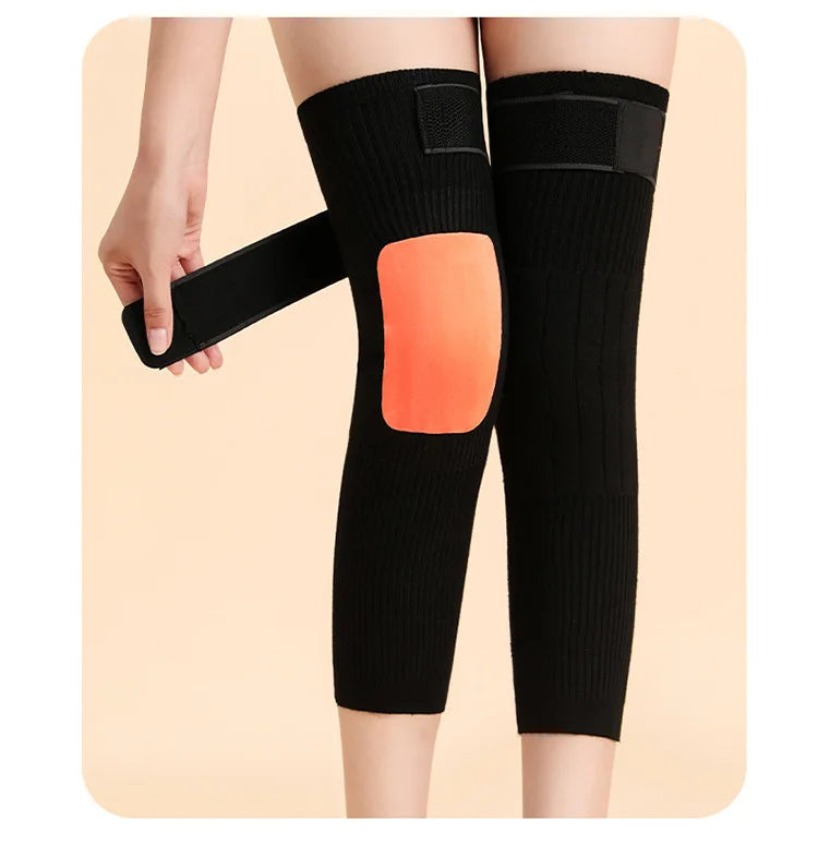 1 Pair Thermal Cashmere Knee Leg Warmers Stretchy Knee Brace Winter Warm Leg Sleeves Kneepads Muscle Joint Care Knee Support Pad