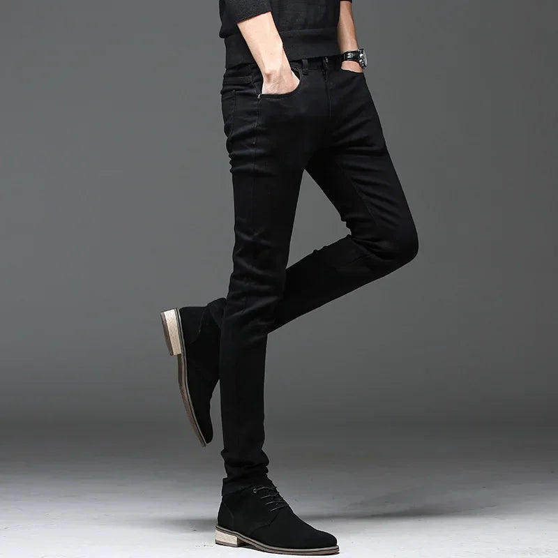 2024 Spring and Autumn New Men's Classic Fashion Black Straight Leg Jeans Men's Casual Slim Size High Quality Long Jeans 28-36
