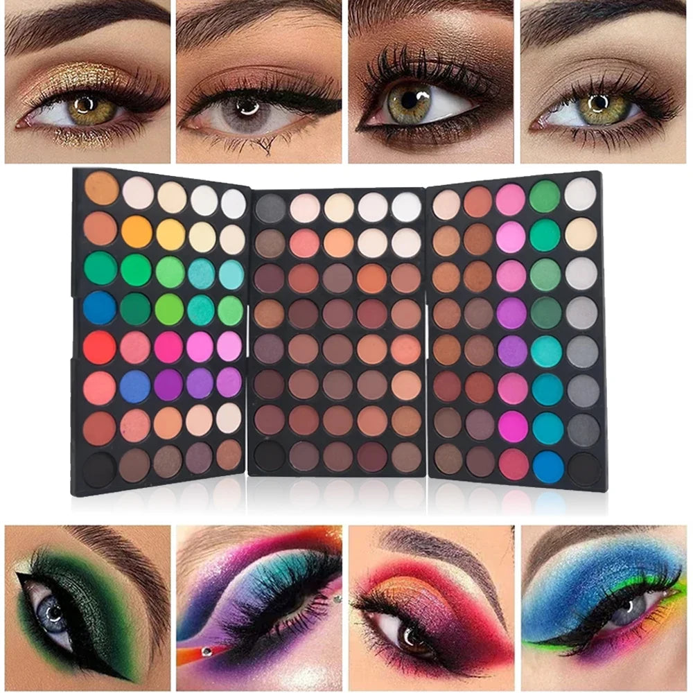 Palette de 120 fards à paupières nudes, imperméables, pailletés, mats, pigmentés, poudre compacte, brillants, cosmétiques