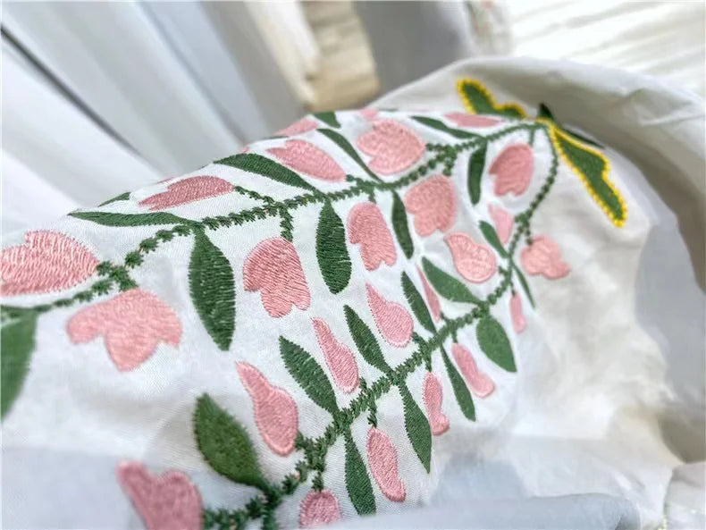 RARF 2024 New positioning heavy industry embroidery craft V-neck long dress Bohemian holiday style