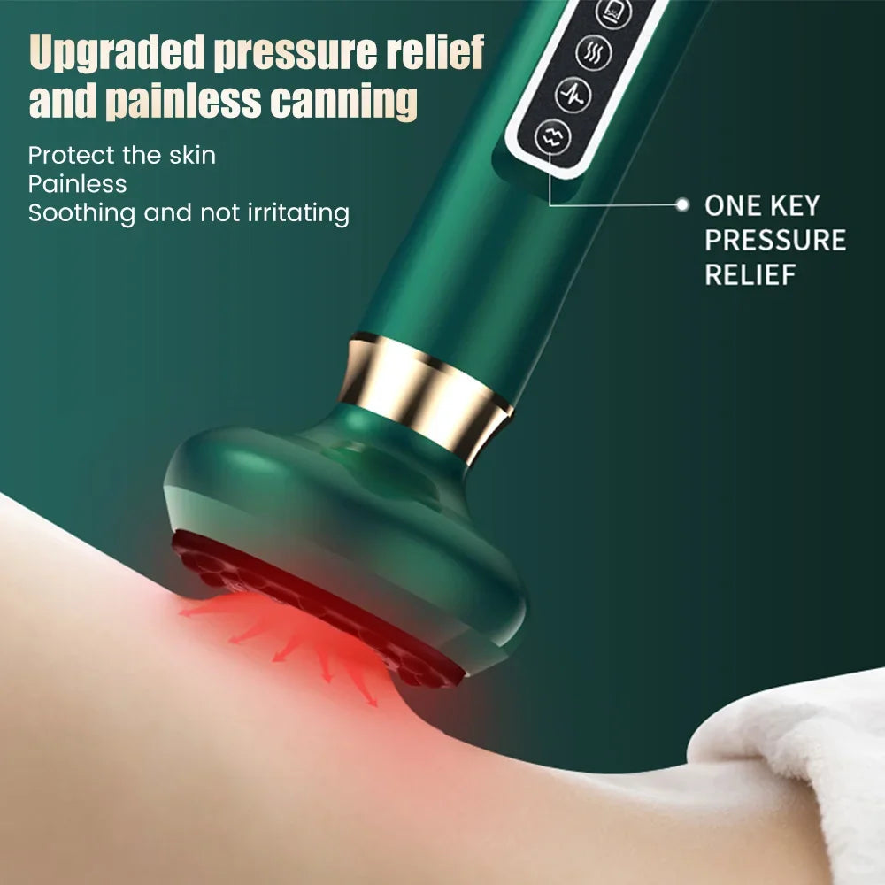 Masseur électrique à ventouses à 12 niveaux, ventouse sous vide, Gua Sha, anti-cellulite, grattage, chauffage, amincissement du corps, thérapie de massage