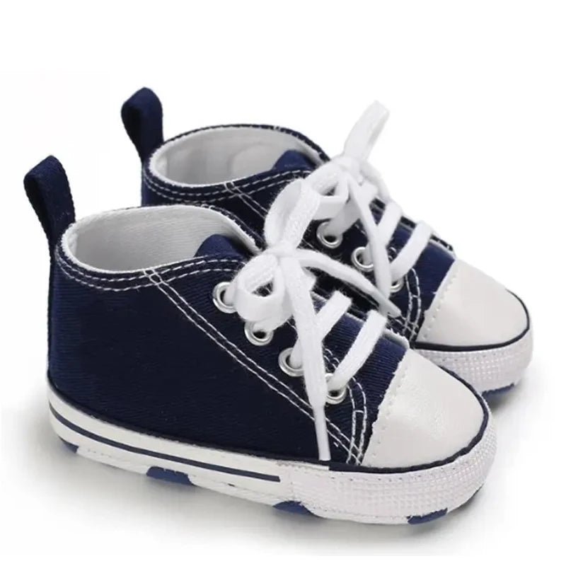 Chaussures bébé garçon fille, baskets classiques en toile décontractées, semelle souple, antidérapantes, pour nouveau-né, premier pas, D2486