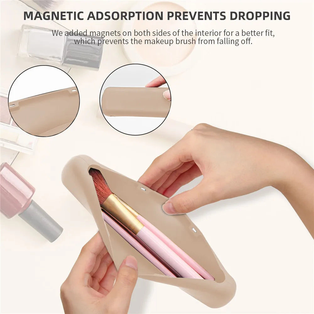 Makeup Bag Makeup Brush Pouch Cosmetic Organizer Travel Holder Storage Brush Case Brush Makeup Bag Pouch Silicon Makeup Bag