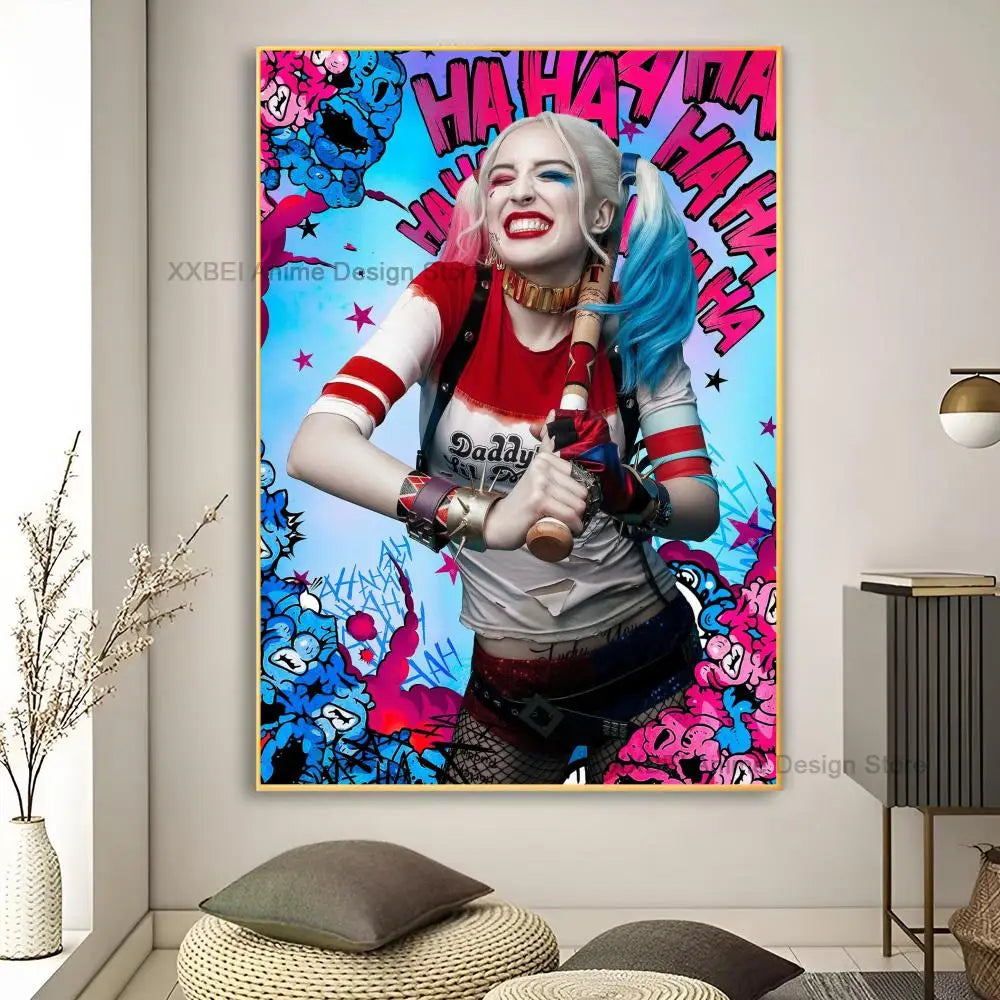 Décoration murale moderne pour la maison, affiches et autocollants H-Harley Cool Quinns, pour chambre à coucher, salle d'activités, bar, art mural à suspendre, peinture décorative