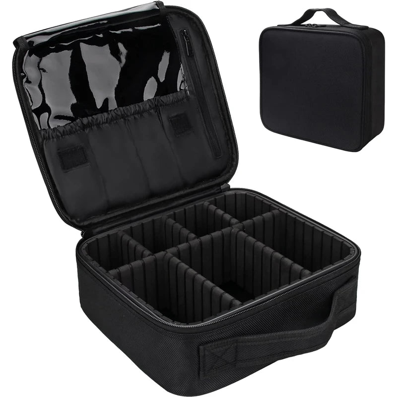 Makeup Train Case Makeup Bag Cosmetic Case With Adjustable Dividers For Cosmetics Makeup Brushes Pink Travel Makeup Case