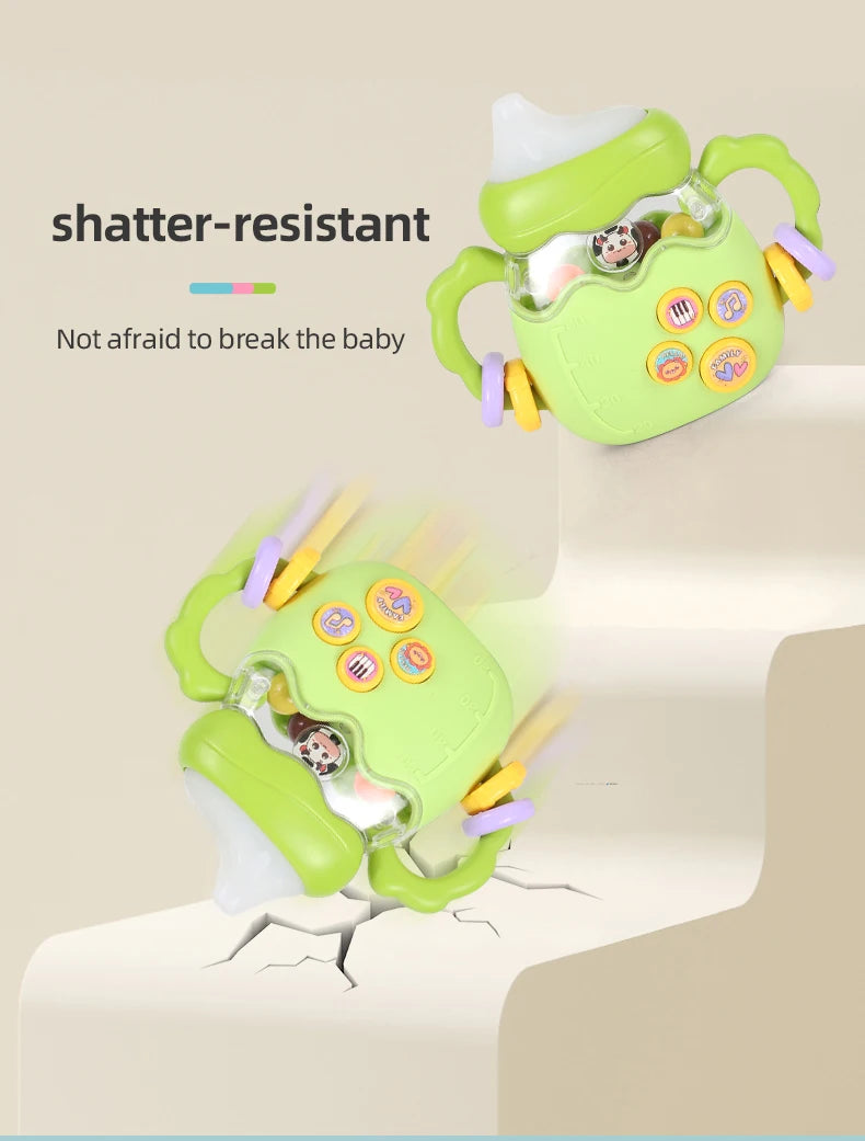 Baby bottle rattle puzzle early education toy Baby teaser pacifier Christmas gift Newborn grip Training Music story