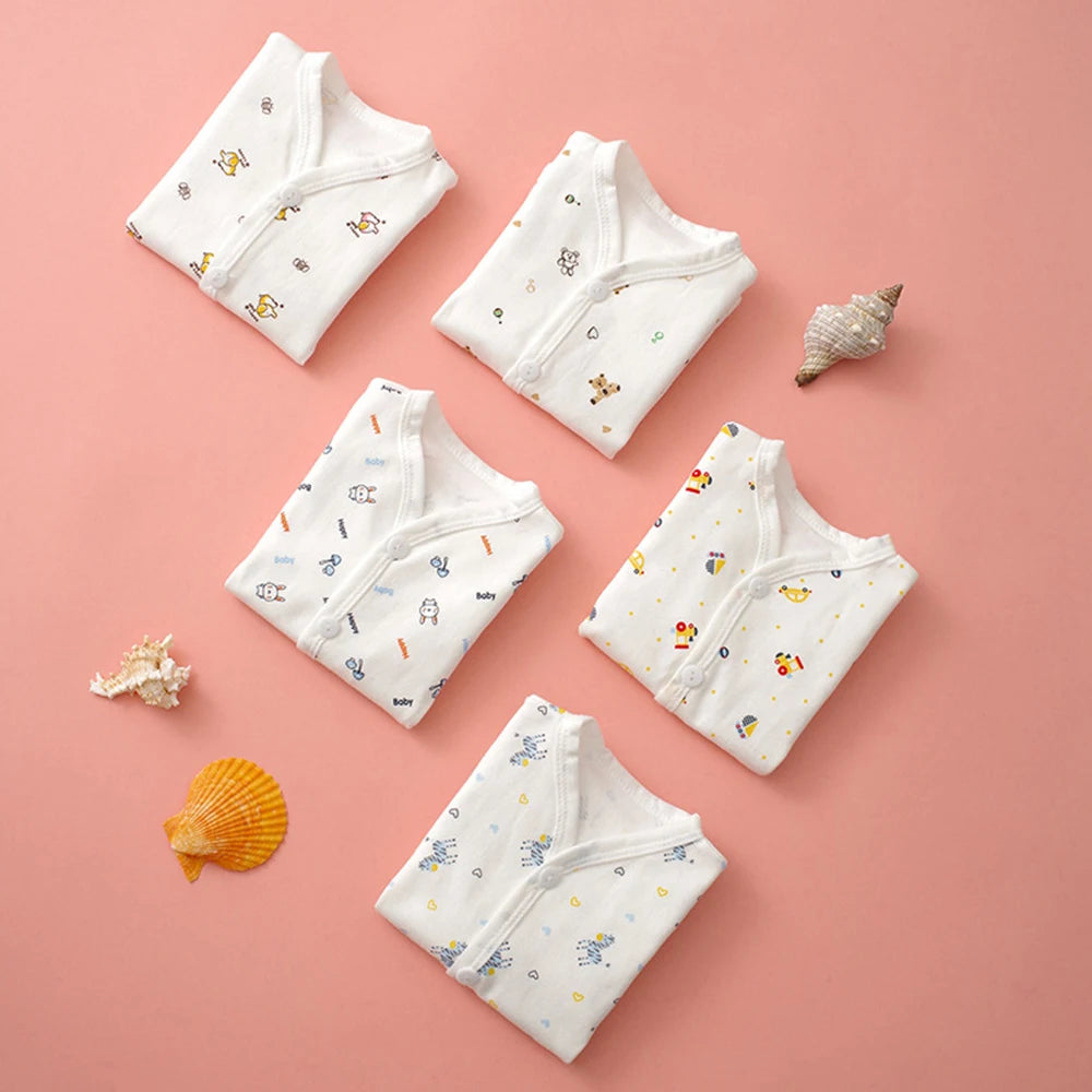 Vêtements pour bébés de 0 à 3 mois, sous-vêtements pour nouveau-nés, motif dessin animé, en coton, boutons, haut à manches longues et pantalon long pour filles et garçons