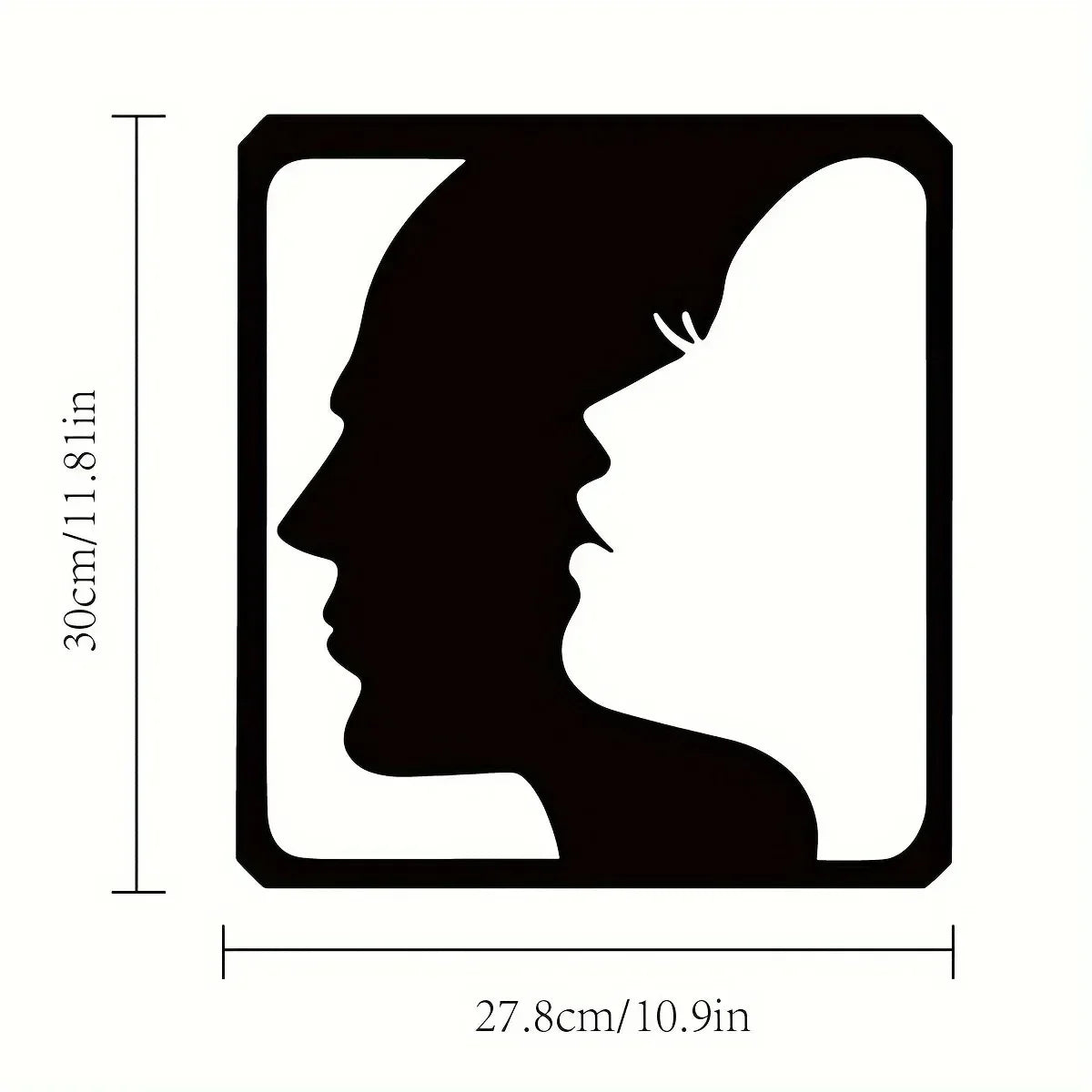 Facial Line Wall Decoration: Stylish Metal Wall Art, Abstract Iron Wall Sculpture for Modern Black Home Hanging Decor
