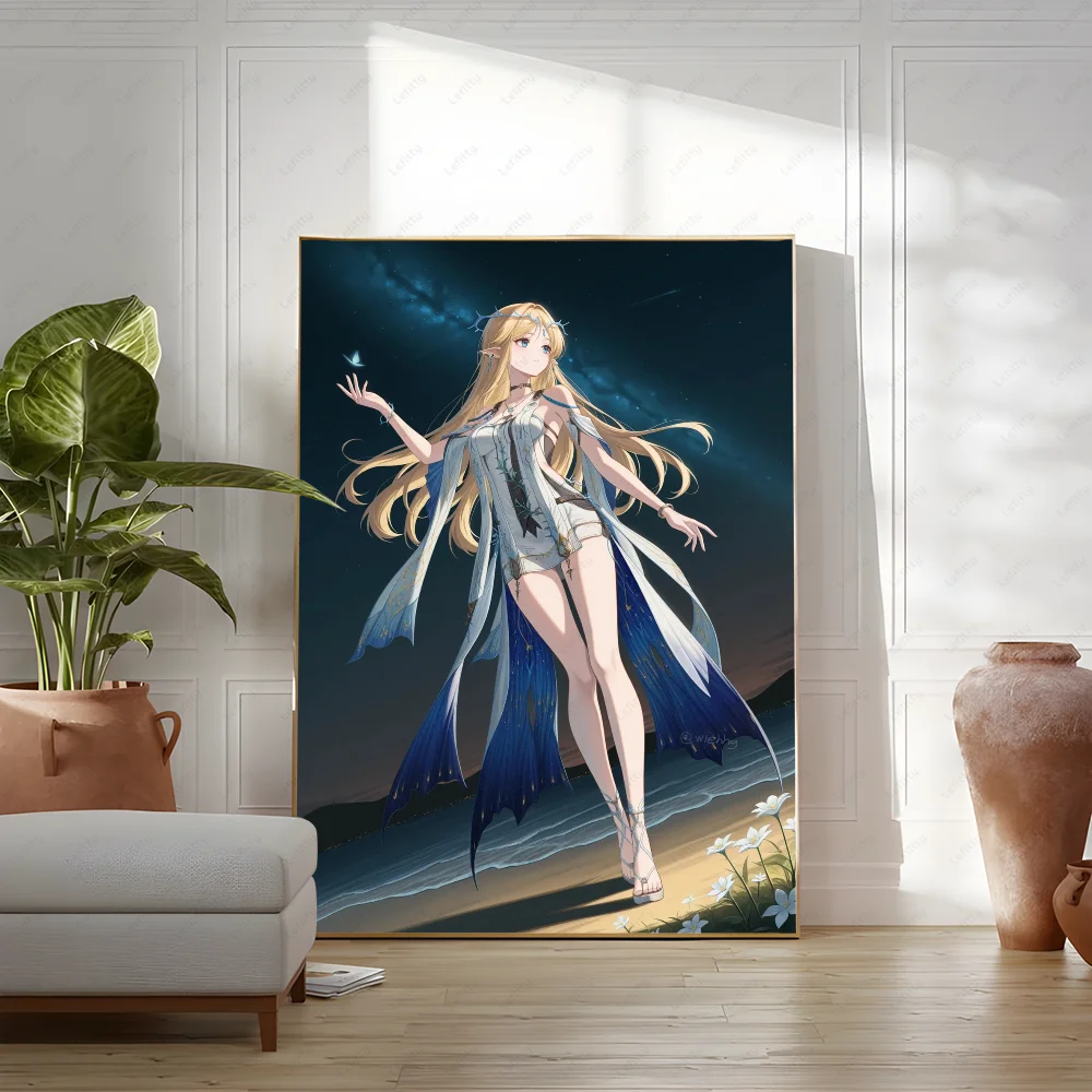 Affiche murale Wuwa Cartethyia Girl, peinture, étude, décoration d'intérieur nordique