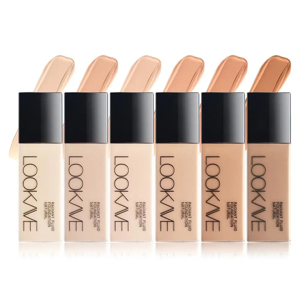 Professional Makeup Kit Natural Matte Long-Lasting Liquid Foundation+Flat Top Brush &Sponge Full Coverage 24H Lightweight Makeup