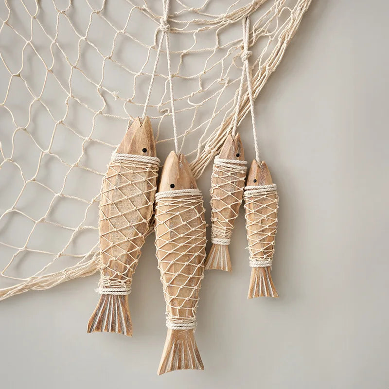 Décoration murale vintage en bois représentant un poisson, style méditerranéen, style rustique, idéale pour un salon ou une chambre à coucher