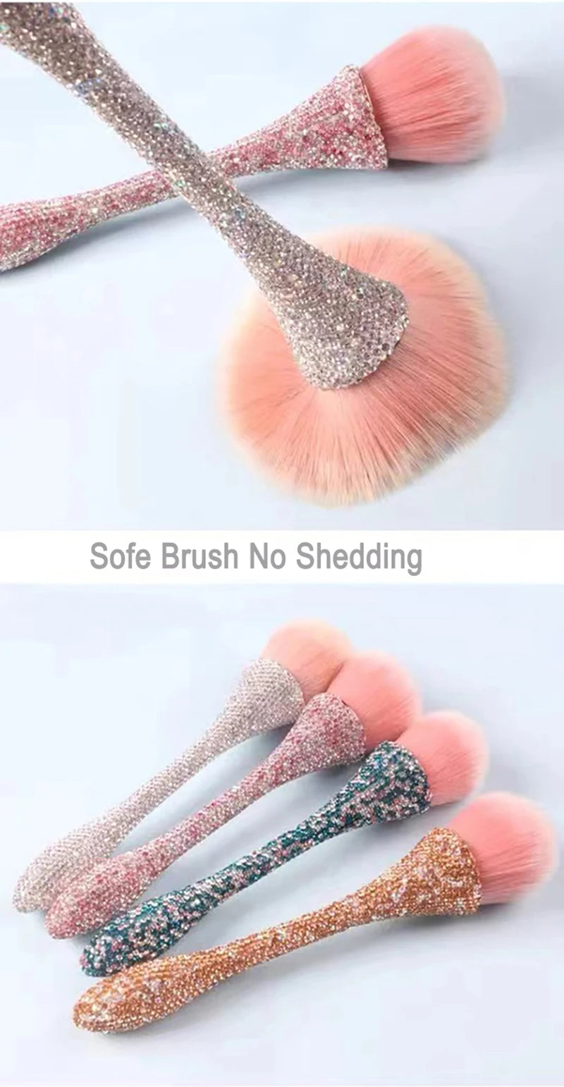 Rhinestone Nail Dust Brush Makeup Brush Large Face Powder Makeup Brushes Dust Powder Foundation Makeup Brush For Nail Makeup Too