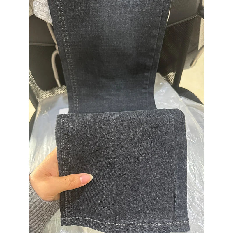 28-40 2024 Autumn/Winter New Men's Jeans High Quality Elastic Thickened Durable Pants with Washed Technology Denim Pants