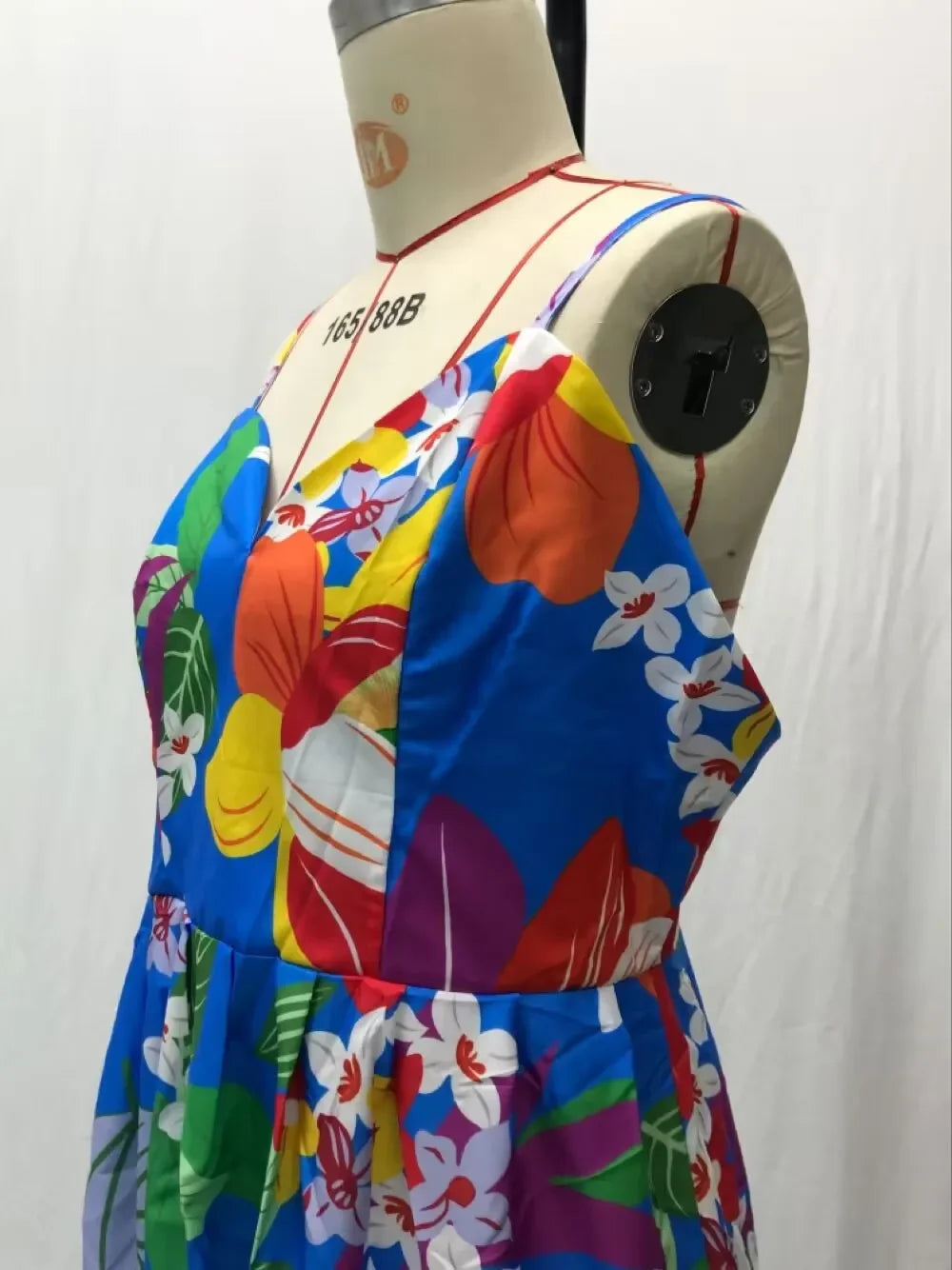 2024 New Summer Women's Clothing European American Style Off-the-shoulder Printed Dresses Oversized Tank Long Skirts