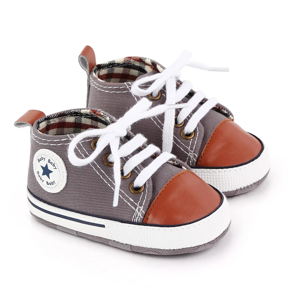 New Baby Shoes Boys Girls Classic Canvas Casual Sneakers Newborn First Walker Toddler Soft Sole Non-Slip Walking Shoes D2486