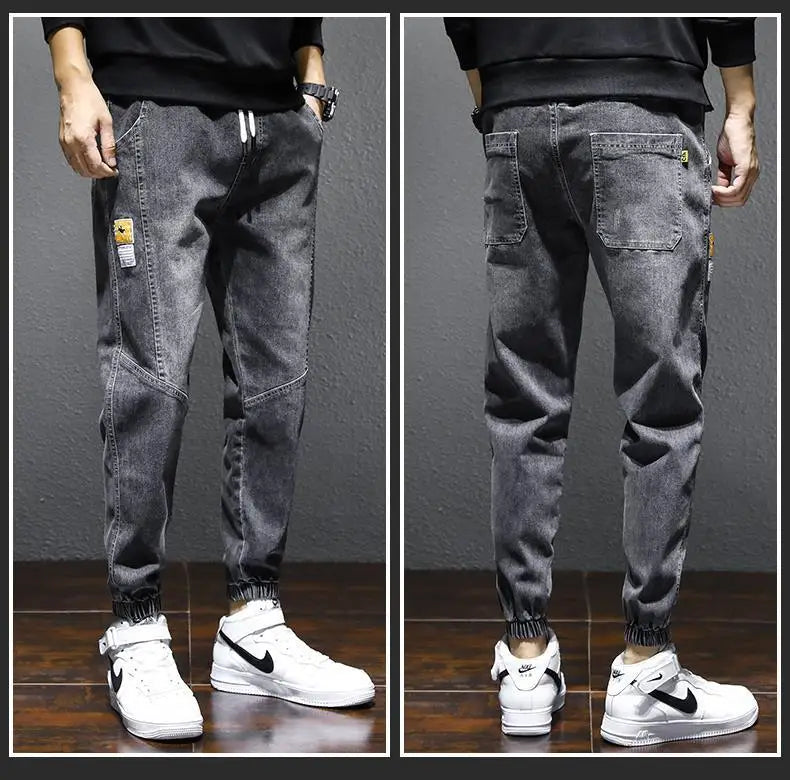 Men's jeans Winter Fleece Jeans Thick Warm Denim Pants Men Streetwear Black Joggers Harem Jean Trousers cargo pants men clothing