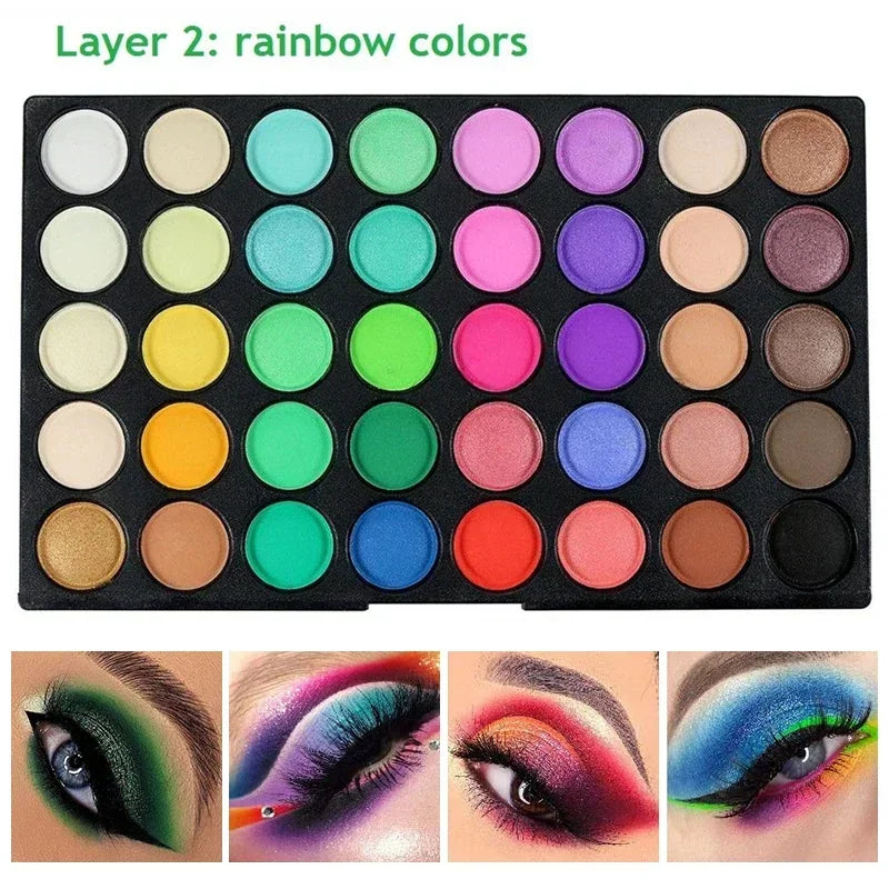 Palette de 120 fards à paupières nudes, imperméables, pailletés, mats, pigmentés, poudre compacte, brillants, cosmétiques