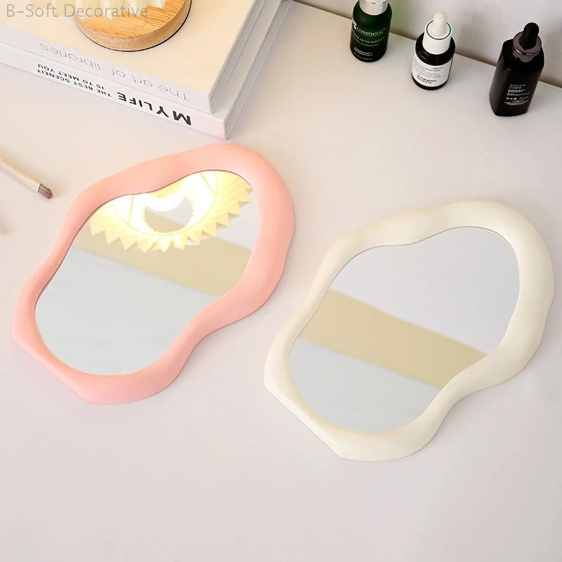 Irregular Makeup Mirrors Desktop Makeup Mirror Ins Cloud Makeup Mirror Aesthetic Room Decor Woman Makeup Supplies