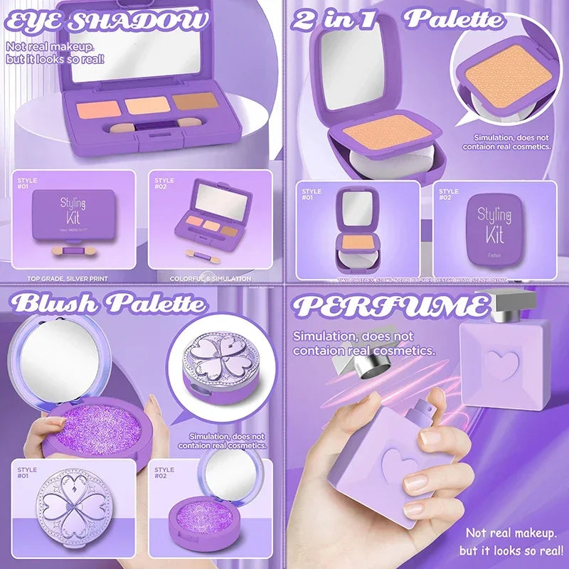 Kids Washable Make Up Makeup Kit for Girl,Pretend Play Cosmetics Toy Simulation Makeup Toys,Play Real Makeup Girls Toys Gift